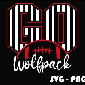 Go Wolfpack Football Svg, School Team Shirt, Iron On, Layered, Cheerleader Svg