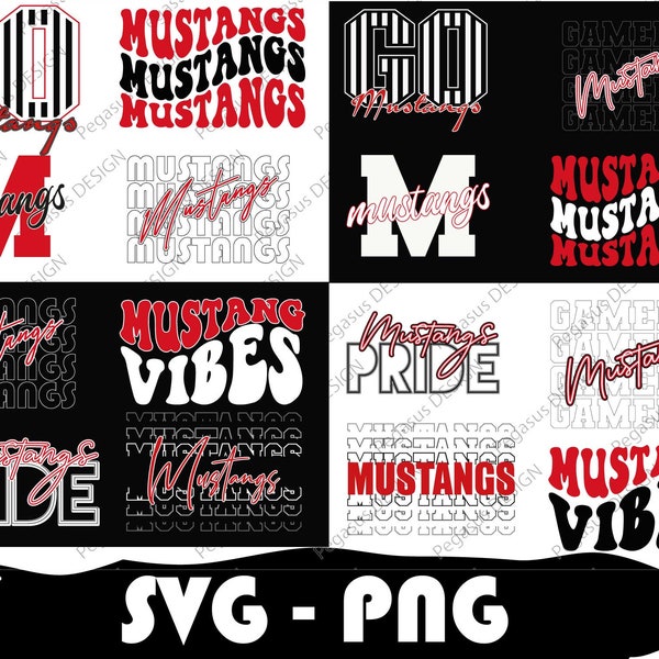 Mustangs Svg Cut File,  Mustangs Sport Bundle, Class Of 2024, Mustangs Png, College Sport Team, Mascot Svg