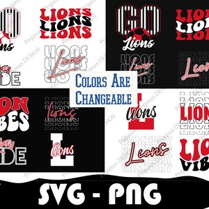 Lions Soccer Bundle, Lions Svg, Lions Soccer Png, College Soccer, Mascot Svg