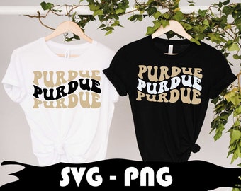 Purdue Wavy Text SVG PNG, College Football Shirt (Digital Download)