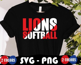 Lions Softball Design, SVG and PNG, College Sport Team, Mascot Svg, Layered