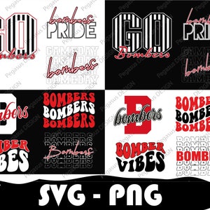 Bombers Sport Bundle, Bombers Svg, Bombers Png, College Sport Team, Layered