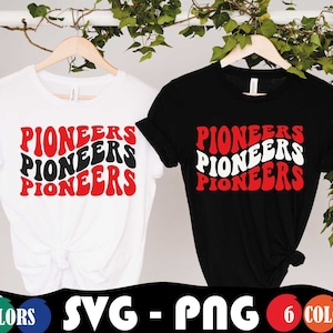 Pioneers Wavy Svg, Retro Wavy, Sport Mascot SVG Cuttable, Commercial Use Digital Download, Pioneers Sublimation PNG File