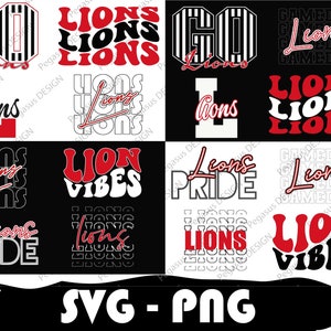 Lions Svg Cut File,  Lions Sport Bundle, Lions Png, College Sport Team, Mascot Svg