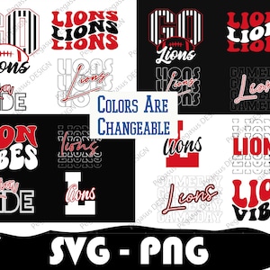 Lot Football Lions, Svg Lions, Football Lions png, Football universitaire, Svg mascotte