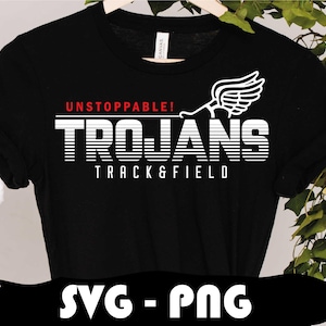 Trojans Track and Field Team, SVG and PNG, College Track and Field Team, Mascot Svg, Layered,