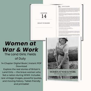 WWII Land Girls E-Book, British Farming Womens Story, Wartime History Download, Digital Book, Ladies Land Army in Britain, Home Front E-Book