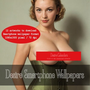 Blond Pin up (12 Bilder) Digital Smartphone Wallpaper nackte Frau, große Brüste
