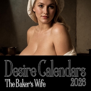 2026 Bagarens fru erotiska konstkalender nakna kvinnor stora bröst pin up av Desirecalendars