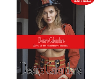 Firefighters in uniform 2025 calendar naked women big breasts by Desire calendars