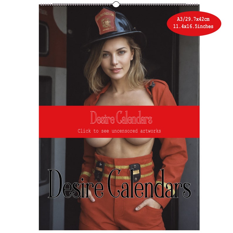 Firefighters in Uniform 2025 Calendar Naked Women Big Breasts by Desire