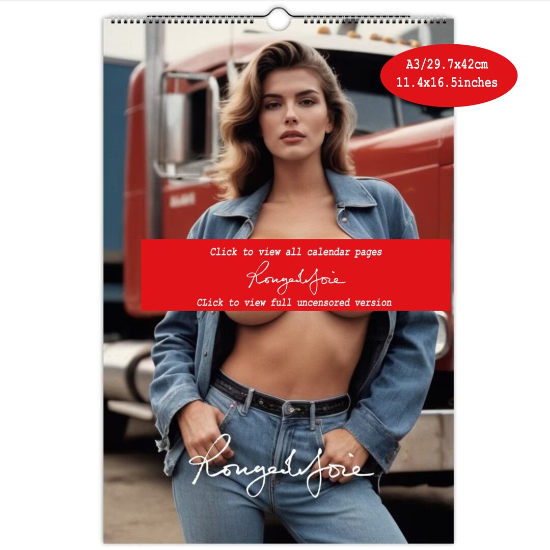 Hot Girls and Trucks by Rougedejoie (2024 Calendar Naked Women Pin-up