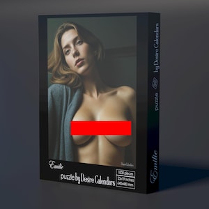 Puzzle Emilie by DesireCalendars, 640x480 mm / 25x19 inches beautiful hot sexy pin-up with big breast