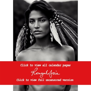 Native American 2024 Wandkalendernackte Frauen Pin-up nackte nackte