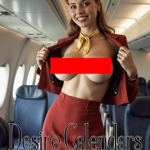 2026 Stewardess Kalender nackte Frauen große Brüste pin up von Desirecalendars