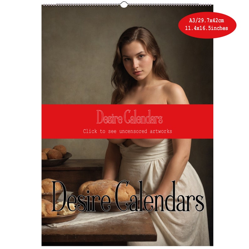 The Wife of the Baker 2025 Calendar Naked Women Big Breasts Pin up by