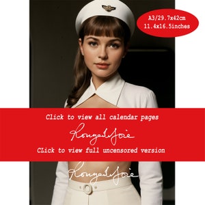 Hot Flight Attendant 2024 Chapter 2 Wall Calendar Naked Women Pin up