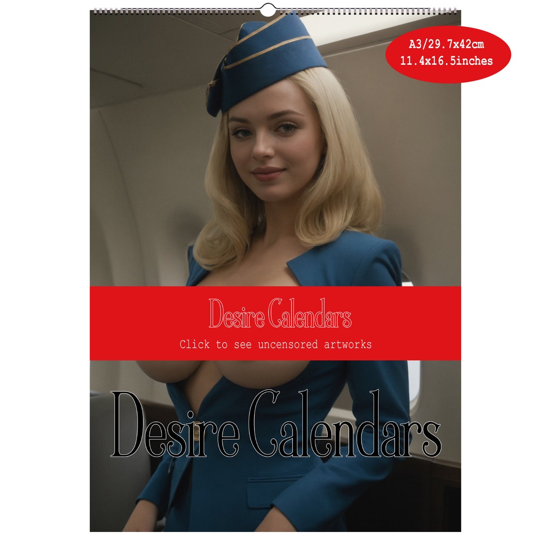 Stewardess 2025 Calendar Naked Women Big Breasts by Desire Calendars Etsy