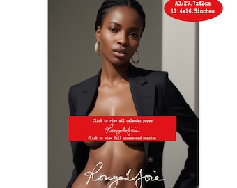 Black Beauties Wall 2024 calendário mulheres nuas por rougedejoie (calendário de mulher nua)