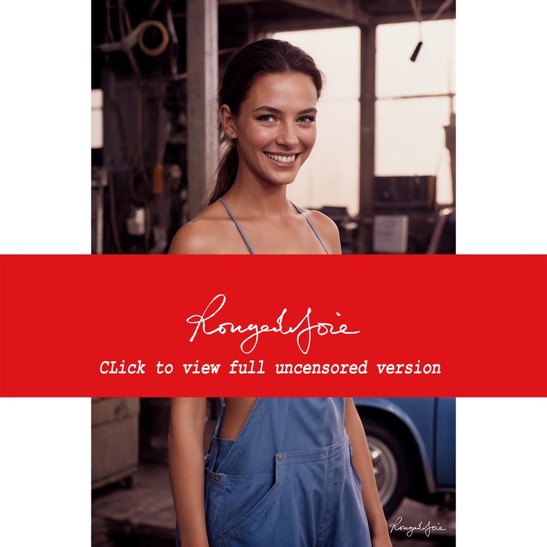 Hot Mechanic by Rougedejoie12x18 Naked Woman Big Breasts Art Print