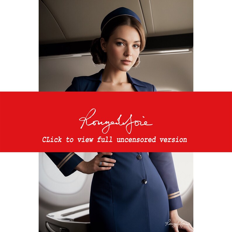 Hot 60's Stewardess by Rougedejoie12x18 naked woman big breasts art