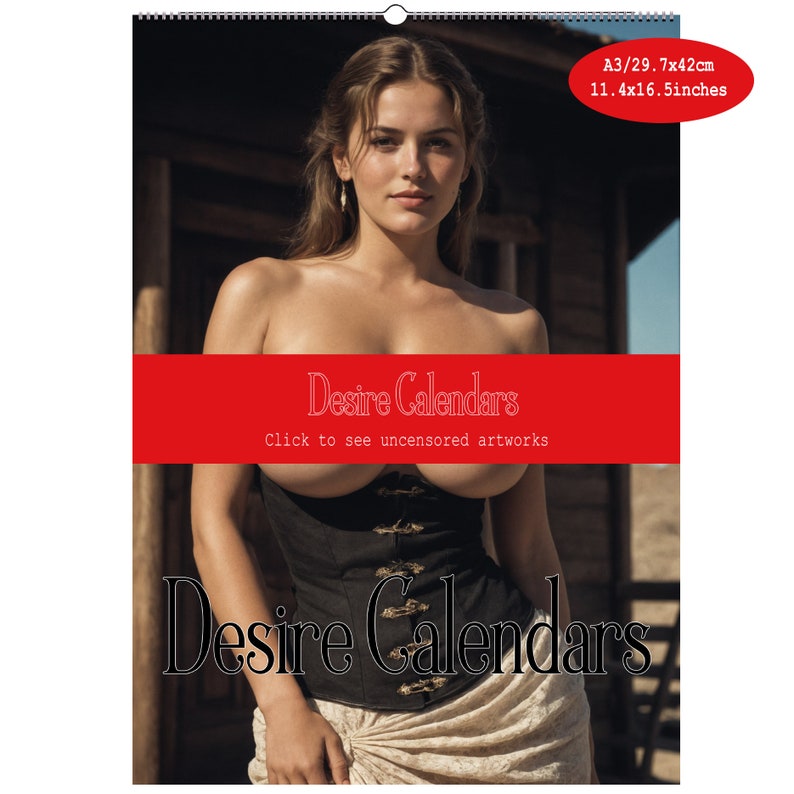 Wild West Girls 2025 Calendar Naked Women Big Breasts by Desire