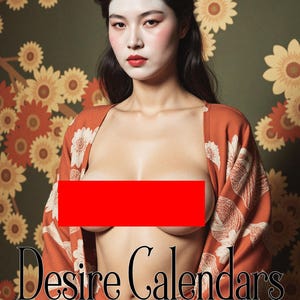 2026 Geisha calendar naked women big breasts pin up by Desirecalendars