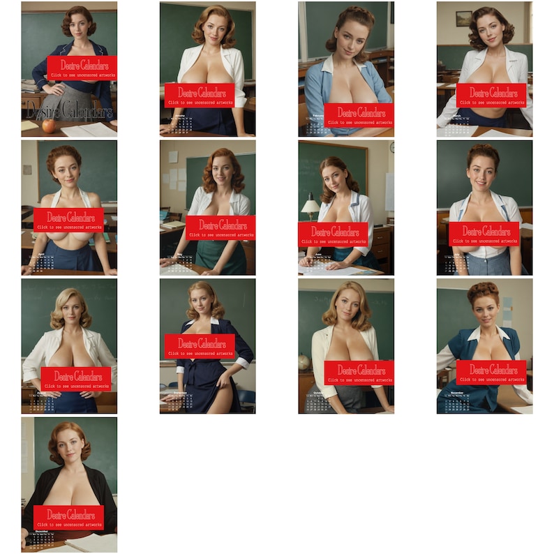 Teacher 2025 Calendar Naked Women Big Breasts by Desire Calendars Etsy