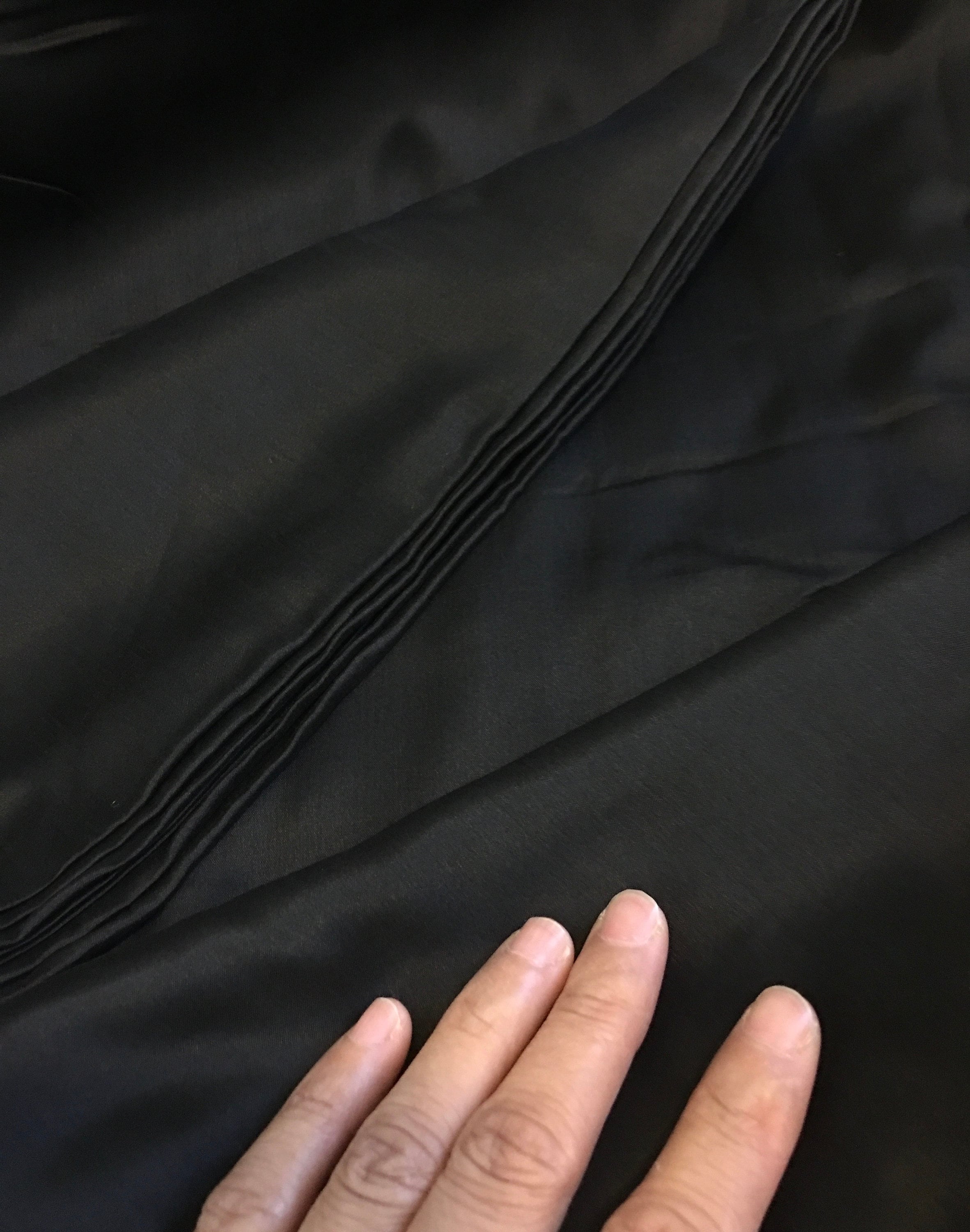 Black Dull Satin Fabric by the Yard /duchess Satin/ Peau De Soie