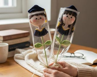 Crochet Graduation Boy/Girl Bouquet, Cute Graduation Gift, Handmade Graduation Bouquet, Gift For Students. Amigurum Student Bouquet.
