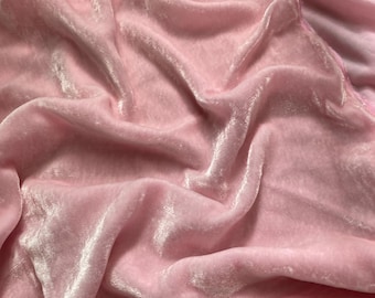 Light Pink Silk Velvet Fabric by Yard – Luxury Mulberry Velvet for Apparel, Curtains & Décor