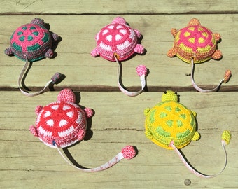 Turtle Crocheted Tape Measure, Handmade Measuring Tape, Animal Tape Measure in inch and cm