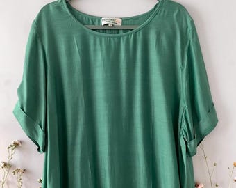 Loose Silk Linen Blouse for Women, Loose Lightweight Silk Linen Shirt for Summer, Thin Top for Female.