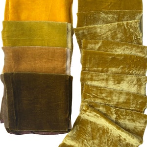 Yellow Silk Velvet Scrap/Remnant/Small Sizes for Crafting and Quilting in Various Colors, Silk Velvet by the Yard/Meter