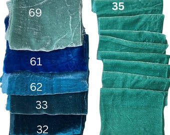 70+ Colors Silk Velvet Scraps – Mulberry Velvet Remnants for Quilting, Craft & Patchwork