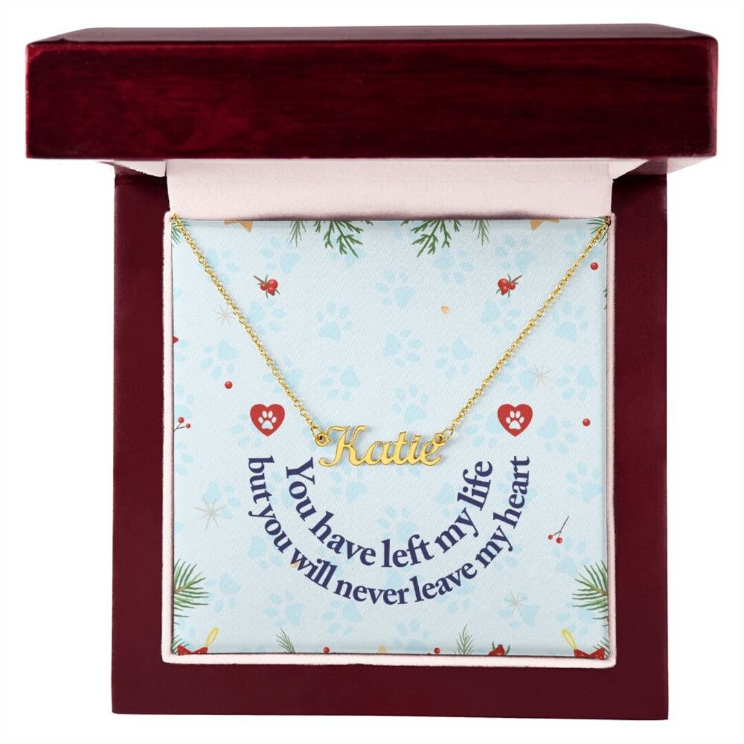 Pet Memorial Personalized Name Necklace, Dog Necklace Loss of Dog