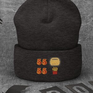 Beanie: 55 burgers 55 fries
