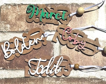 Personalized Wooden Name Ornament | Custom Layered Wood Keepsake Gift