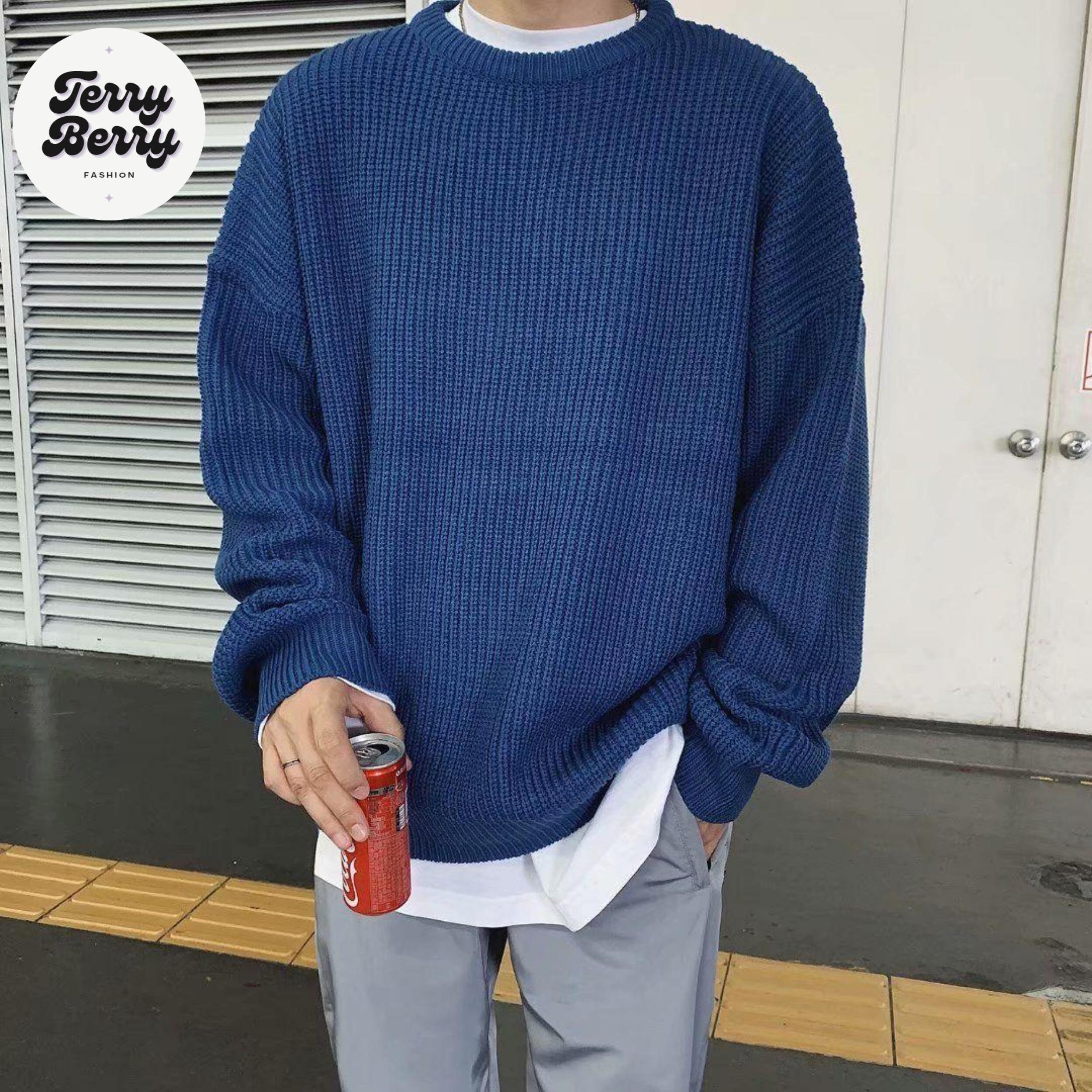 Fashion Sweaters Men Autumn Solid Color Wool Sweaters Slim Fit - Etsy