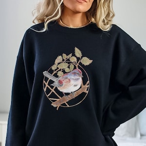 American Tree Sparrow Sweatshirt, Bird lover gift, Birdwatching Shirt, Cute Bird Shirt, Bird Pullover Sweatshirt, Gift for Mom, Mother&#39;s Day