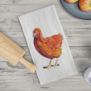 Chicken Tea Towel, Red hen, Farmhouse Kitchen, Tea Towels, Chicken Towel, Farmhouse Towel, Chicken, Chicken Towel, Chicken Kitchen Towel