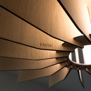 HELIX The Alternative Houten hanglamp Plafondlamp Moderne look Eik Gezellig licht Houten Kroonluchter afbeelding 6