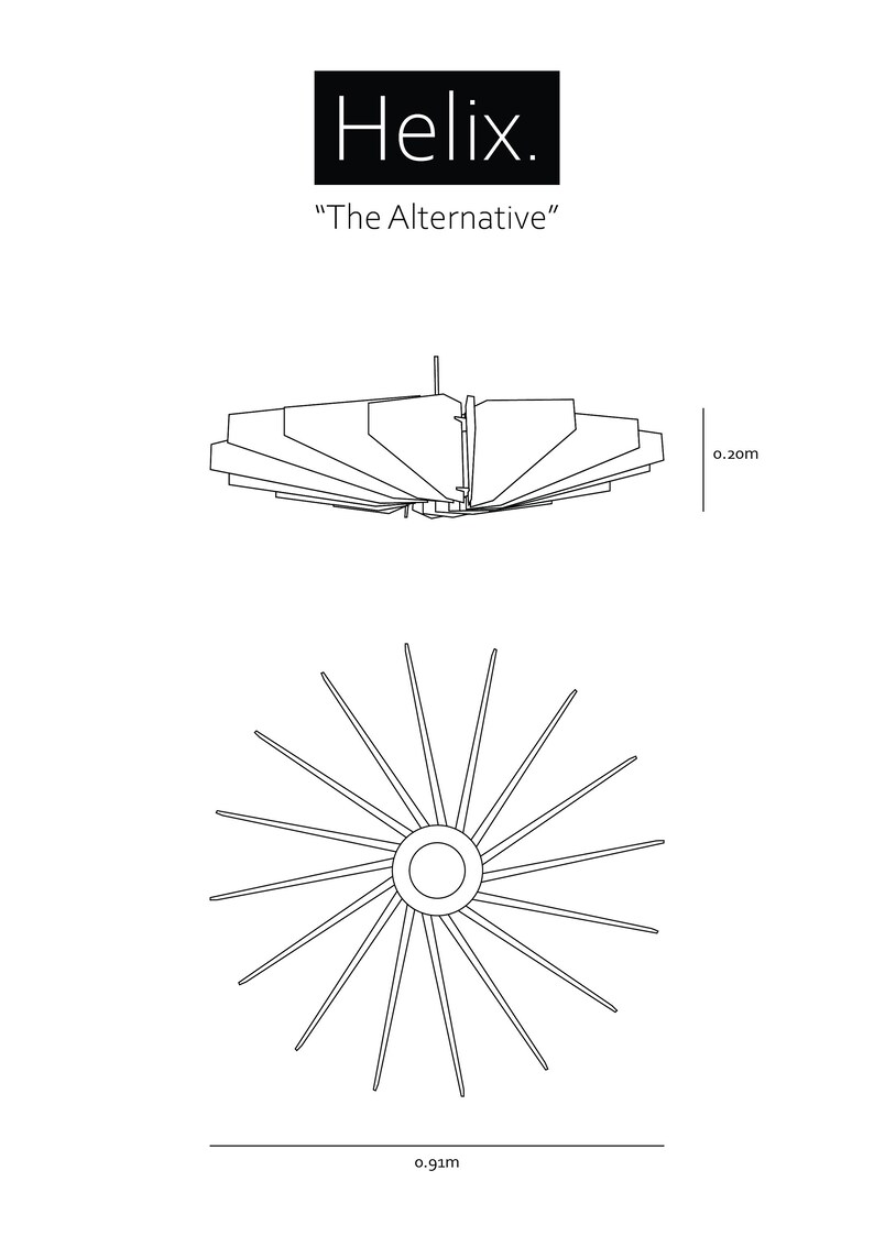 HELIX The Alternative Houten hanglamp Plafondlamp Moderne look Eik Gezellig licht Houten Kroonluchter afbeelding 8