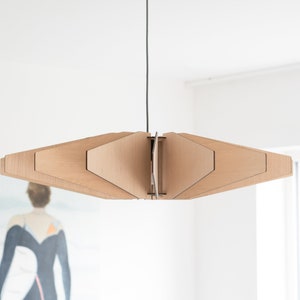 HELIX The Alternative Houten hanglamp Plafondlamp Moderne look Eik Gezellig licht Houten Kroonluchter afbeelding 5