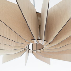 HELIX The Alternative Houten hanglamp Plafondlamp Moderne look Eik Gezellig licht Houten Kroonluchter afbeelding 3