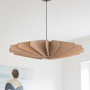 HELIX The Alternative Houten hanglamp Plafondlamp Moderne look Eik Gezellig licht Houten Kroonluchter afbeelding 1