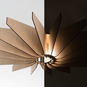 HELIX The Alternative Houten hanglamp Plafondlamp Moderne look Eik Gezellig licht Houten Kroonluchter afbeelding 7