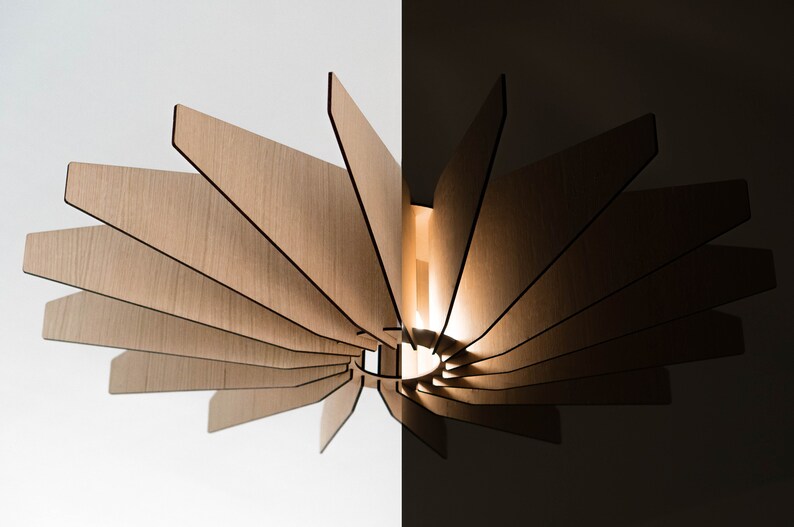 HELIX The Alternative Houten hanglamp Plafondlamp Moderne look Eik Gezellig licht Houten Kroonluchter afbeelding 7