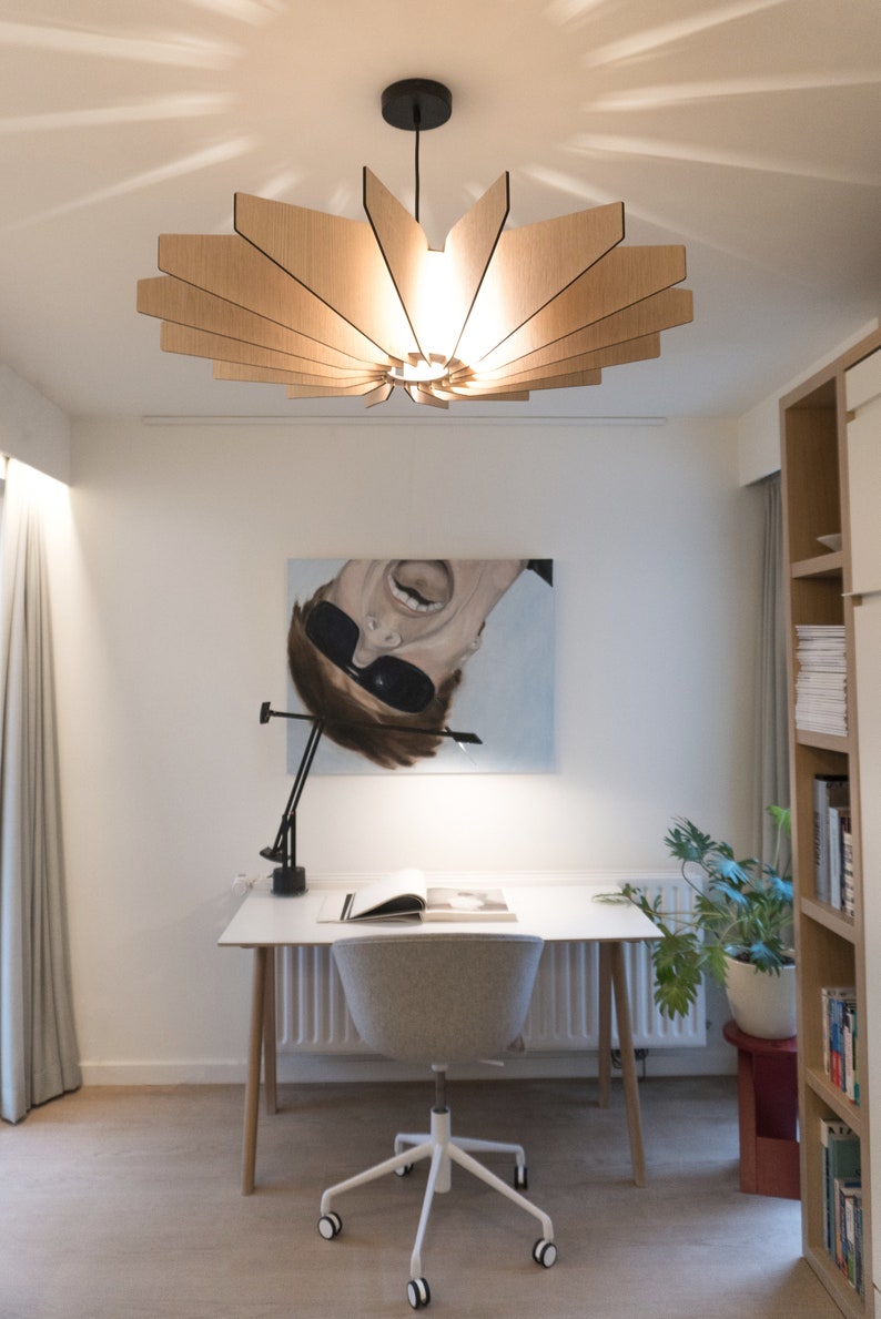 HELIX The Alternative Houten hanglamp Plafondlamp Moderne look Eik Gezellig licht Houten Kroonluchter afbeelding 9