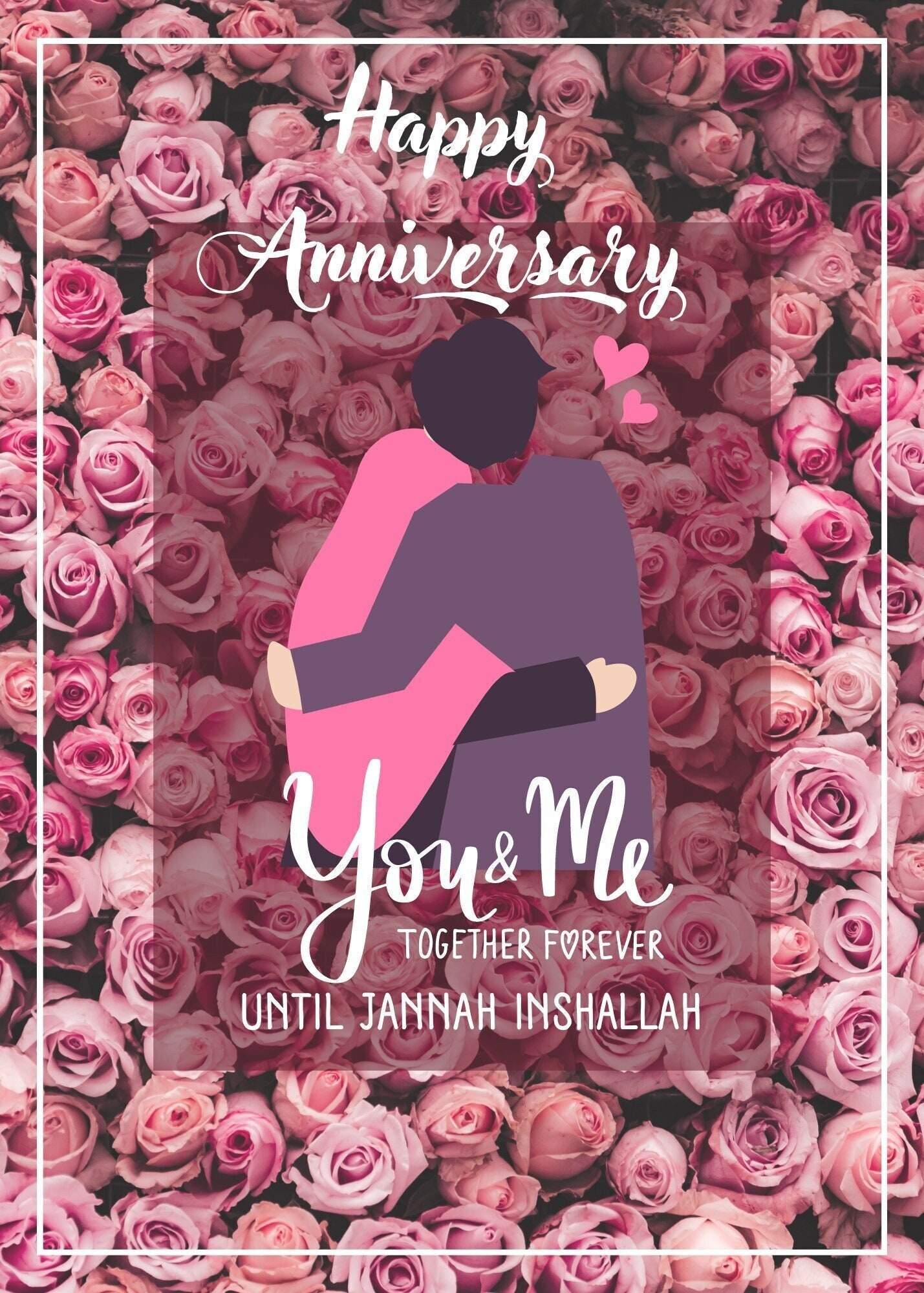 Happy Anniversary Nikkah Anniversary Mubarak Muslim Couple Etsy